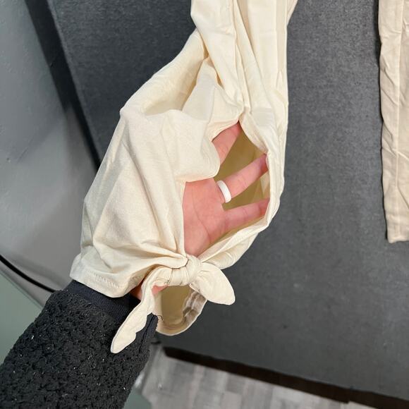 AnyBody Textured Jersey Pant with Tie Detail Warm Sand, Size 2X - Picture 10 of 11